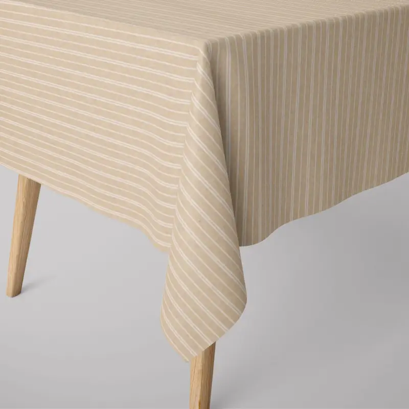 Online Kaufen Tischdecke Leinenlook Basic Stripe Streifen natur weiß verschiedene Größen von SCHÖNER LEBEN.