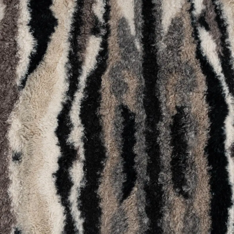 Fellimitat Kunstfell Teddyplüsch Animal Print Streifen beige braun dunkelblau 1,60m Direkt Vom Hersteller