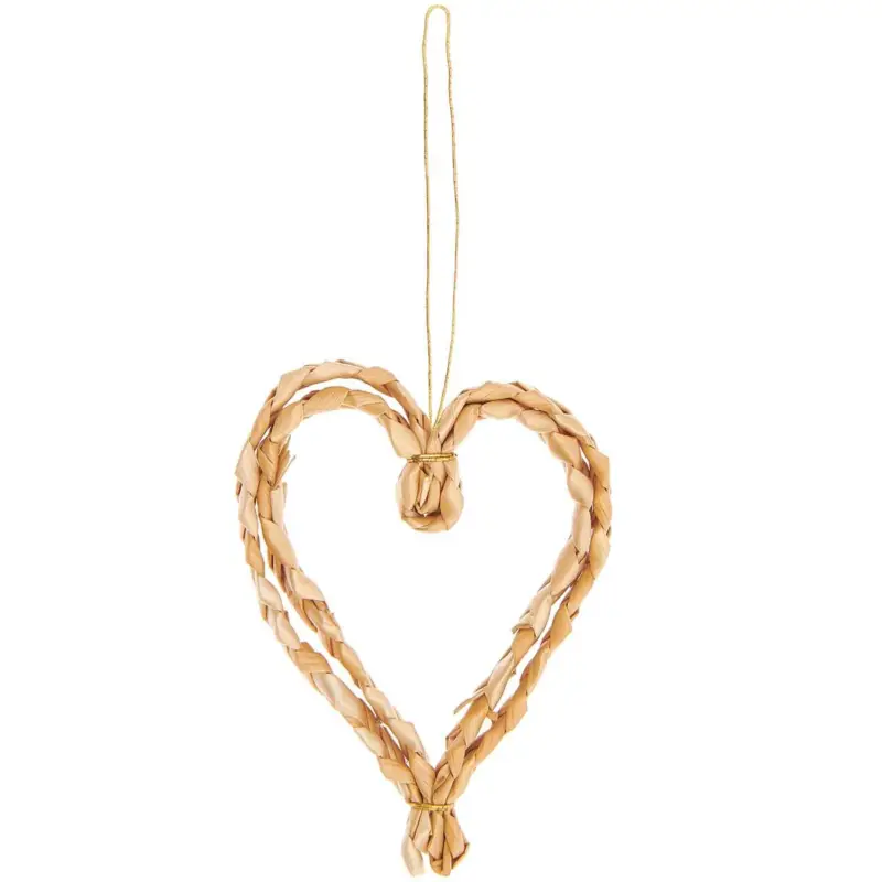 Rico Design Dekohänger Strohherzen geflochten 4 Stück natur 6x4cm Nur Heute