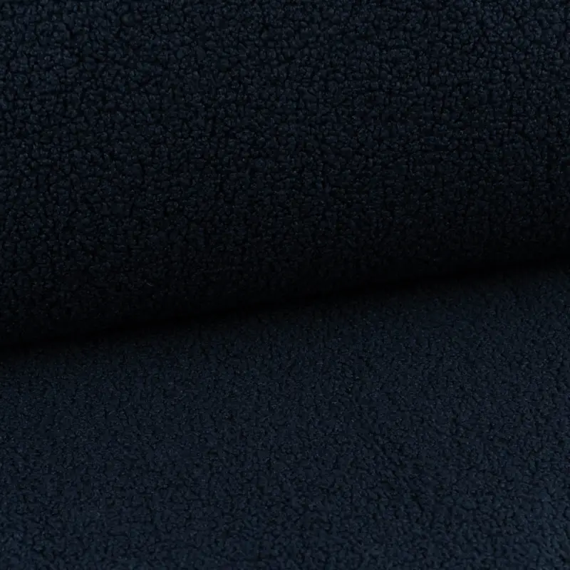 Jetzt Kaufen Boucle Stoff Teddystoff Kunstfell Teddy Fur uni dunkelblau 1,5m Breite