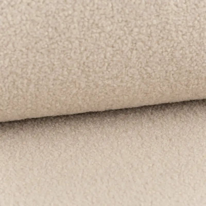 Boucle Stoff Teddystoff Kunstfell Teddy Fur uni beige-sand 1,5m Breite Neuheit
