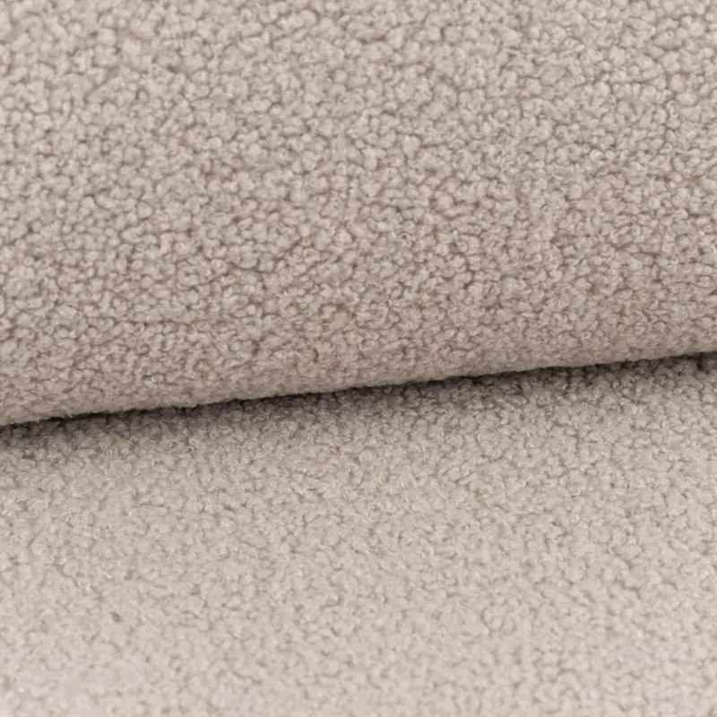 Sonderaktion Boucle Stoff Teddystoff Kunstfell Teddy Fur uni beige-grau 1,5m Breite