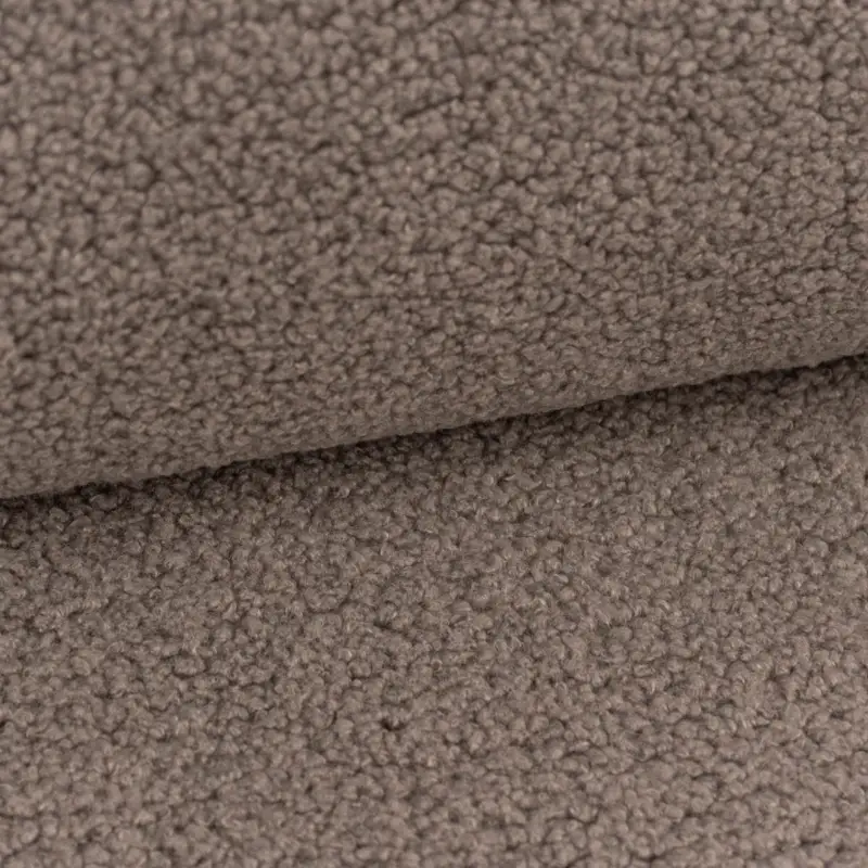 Schnäppchen Boucle Stoff Teddystoff Kunstfell Teddy Fur uni taupe 1,5m Breite