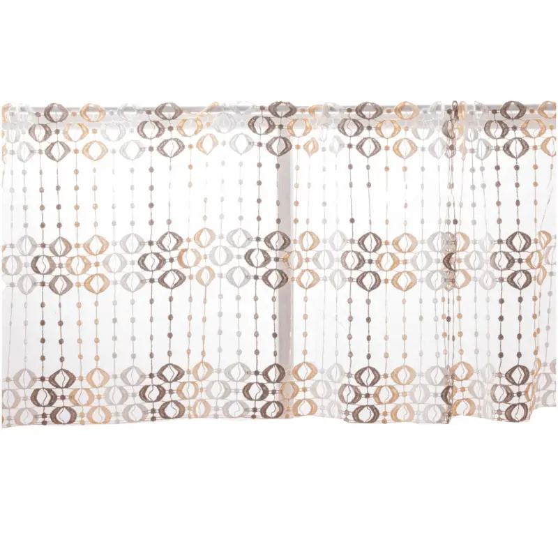 Scheibengardine Makramee Panneaux nähfrei Strings grau beige weiß 50cm Höhe Versand Am Gleichen Tag
