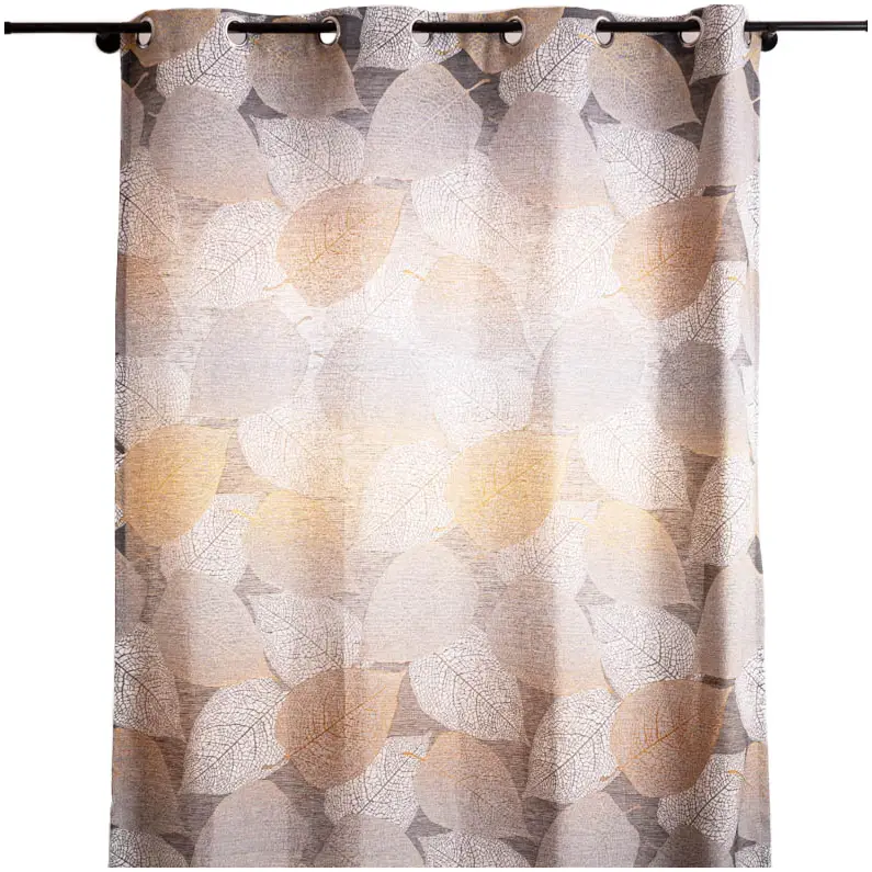 Ösengardine blickdicht Blätter anthrazit messing 140x245cm Sale