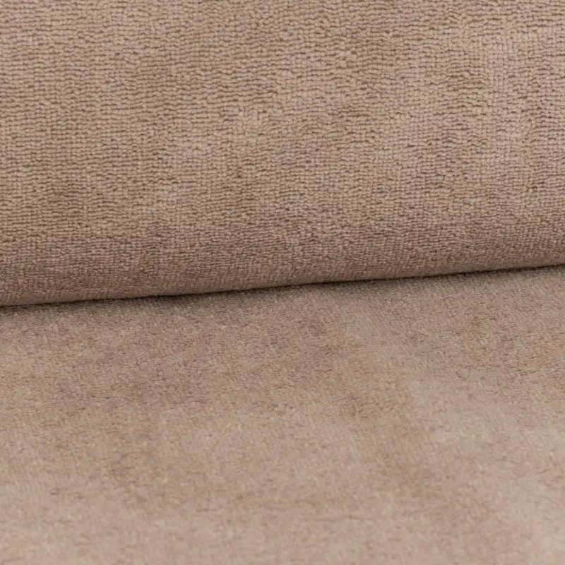 Beliebt Frottee Stoff Bambus Terry Velvet Bamboo kuschelweich einfarbig taupe1,5m Breite