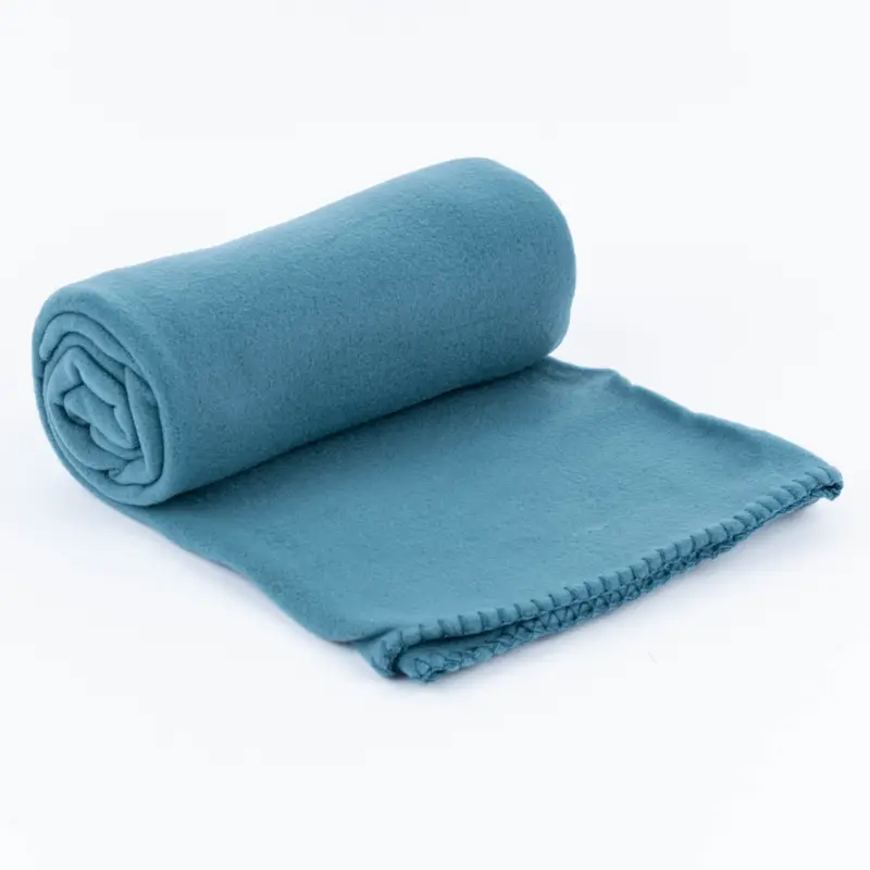 Plaid aus Polyester mit grobem Kettelrand einfarbig blau 125x150cm Nur Für Kurze Zeit