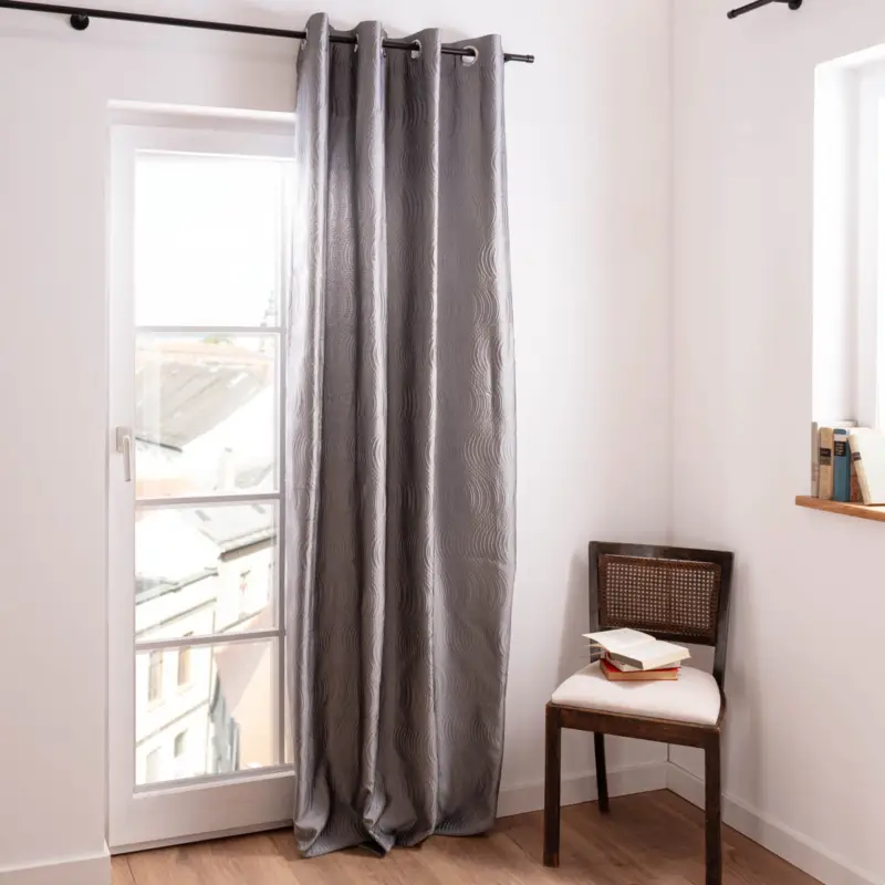 Sofort Bestellen Ösenvorhang Miracle Elbersdrucke blickdicht Clocqué-Jacquardgewebe silber 140cmx255cm
