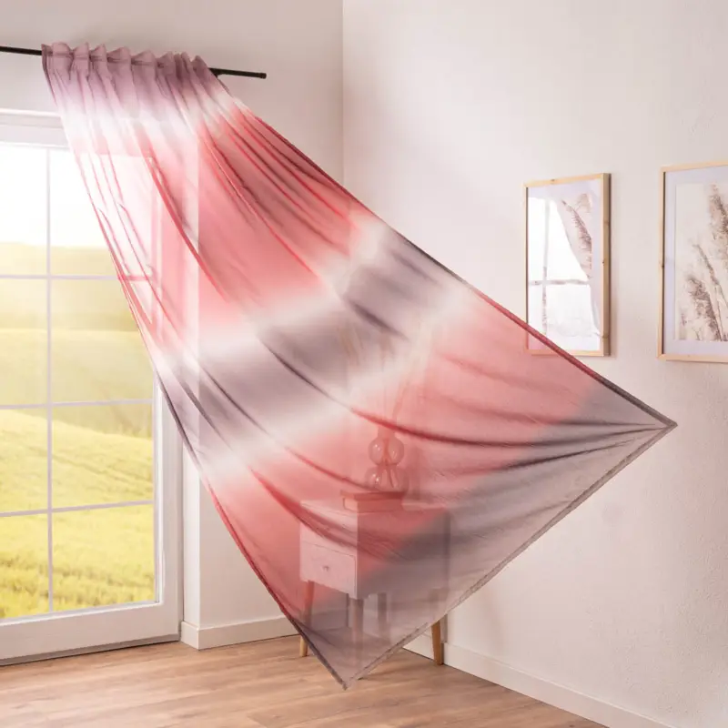 Beliebt Gardine Evolution Elbersdrucke halbtransparent Farbverlauf rot lila weiß 140cmx255cm