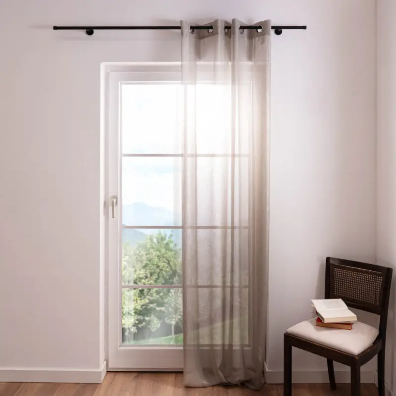 Ösenvorhang Mirage Elbersdrucke Batist transparent natur silber 140cmx255cm Top-Angebot
