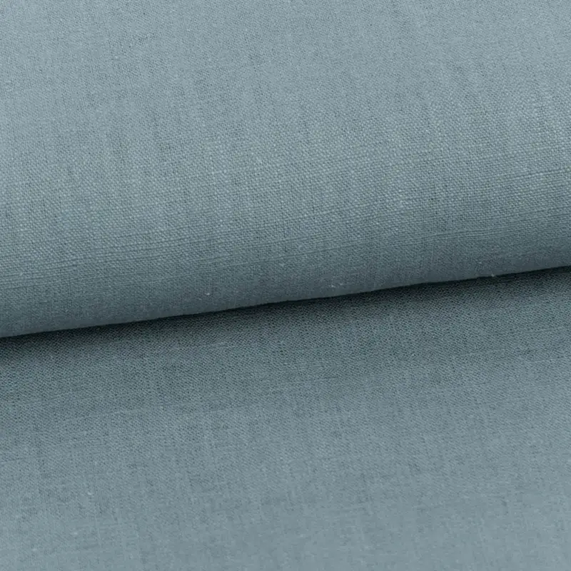 Leinenstoff mit Baumwolle vorgewaschen einfarbig rauch blau 1,40m Breite Kracherpreis