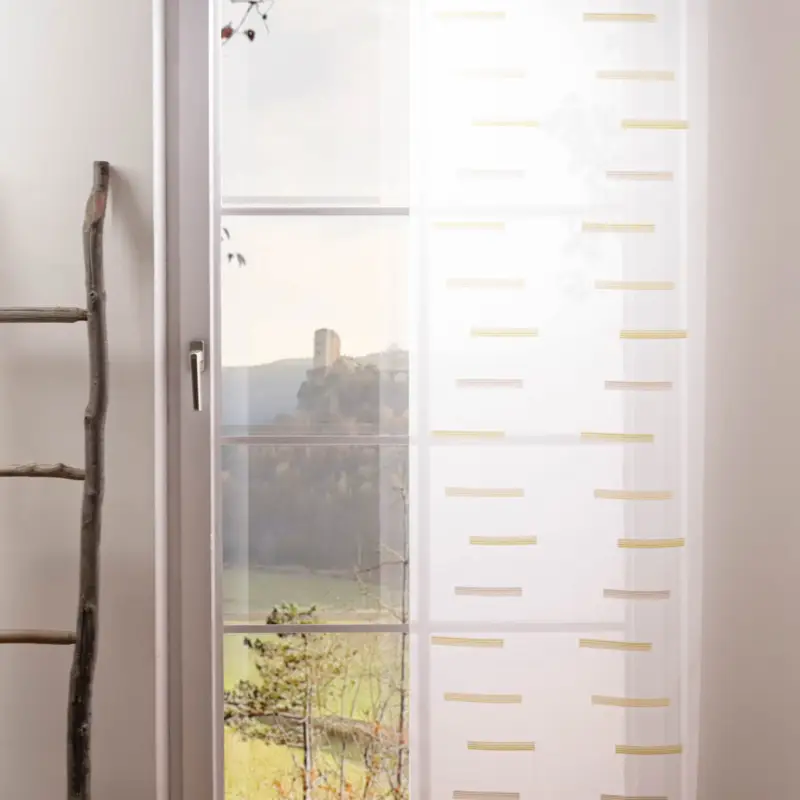 Schiebegardinen Meterware Scherli Barcadi Streifen wollweiß grün braun 60cm Breite Highlight