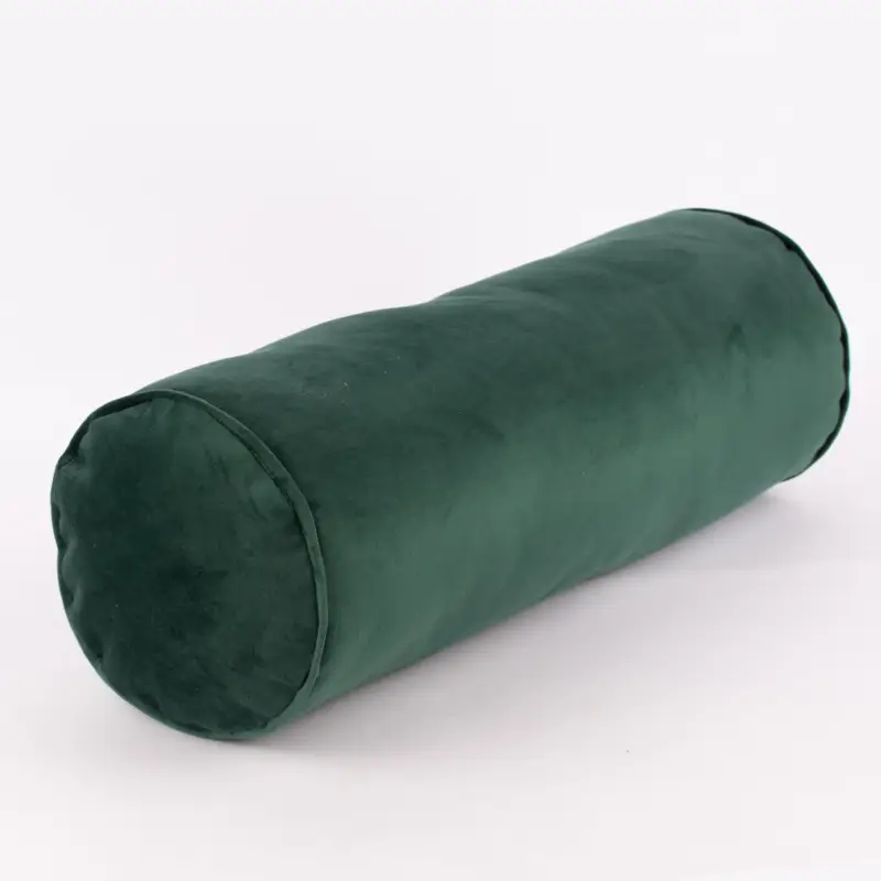 Nur Für Kurze Zeit Nackenrolle aus Samt LeVelvet mit Kederumrandung und Reißverschluss smaragdgrün 20x55cm von SCHÖNER LEBEN.