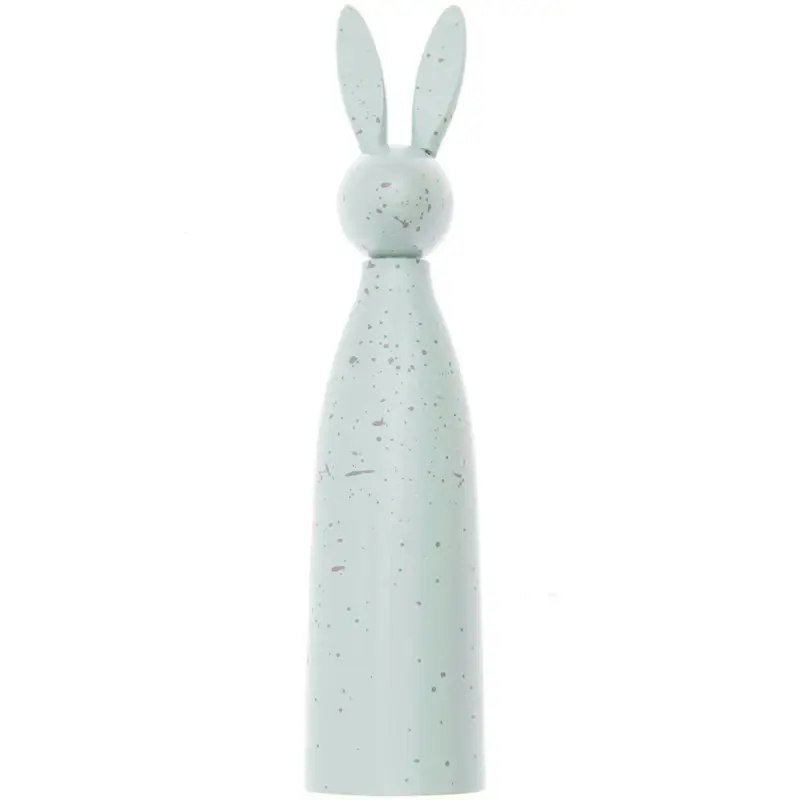 Günstig Dekofigur Hase aus Holz hellblau 4x18cm von Rico Design