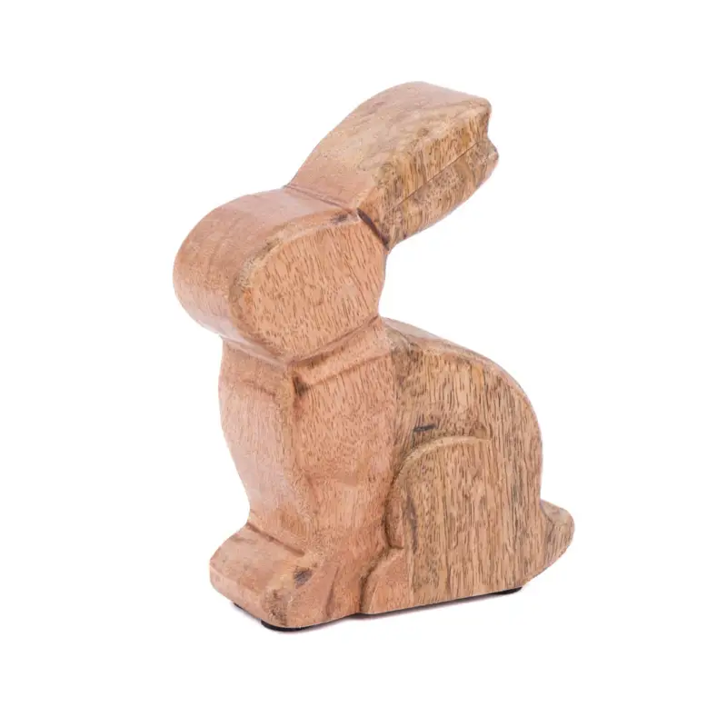 Dekofigur Hase aus Holz massiv natur 11x4x15,5cm Saisonangebot