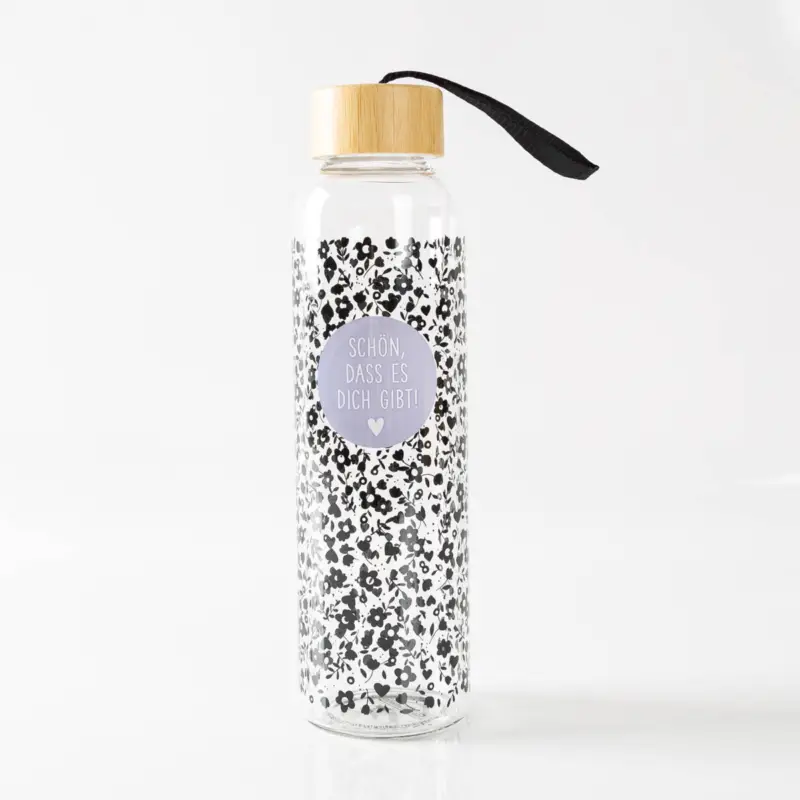 Schneller Versand Trinkflasche aus Glas Schön, dass es dich gibt! 550ml von Grafik Werkstatt
