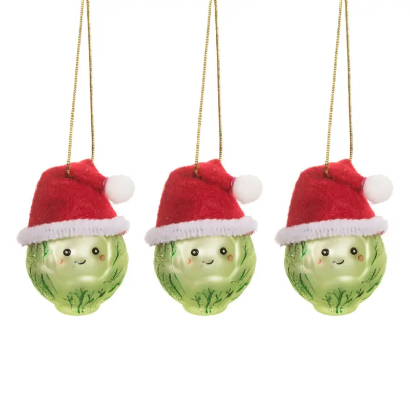 Weihnachtshänger Mini Rosenkohl im 3er Set von Sass & Belle Beliebt
