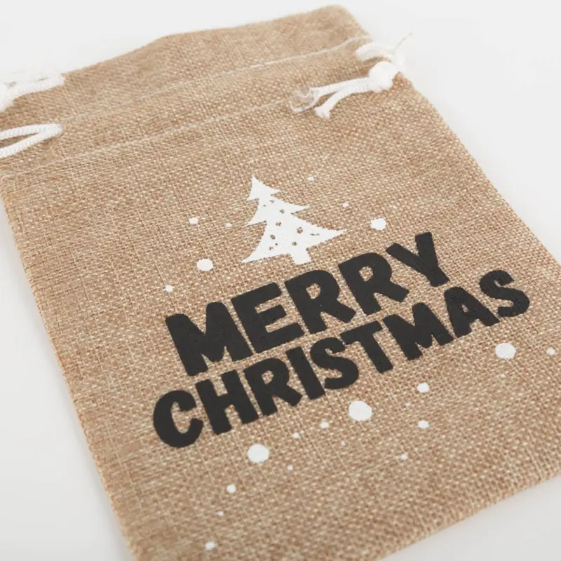 Super-Preis Geschenksäckchen Merry Christmas aus Jute 23x17cm