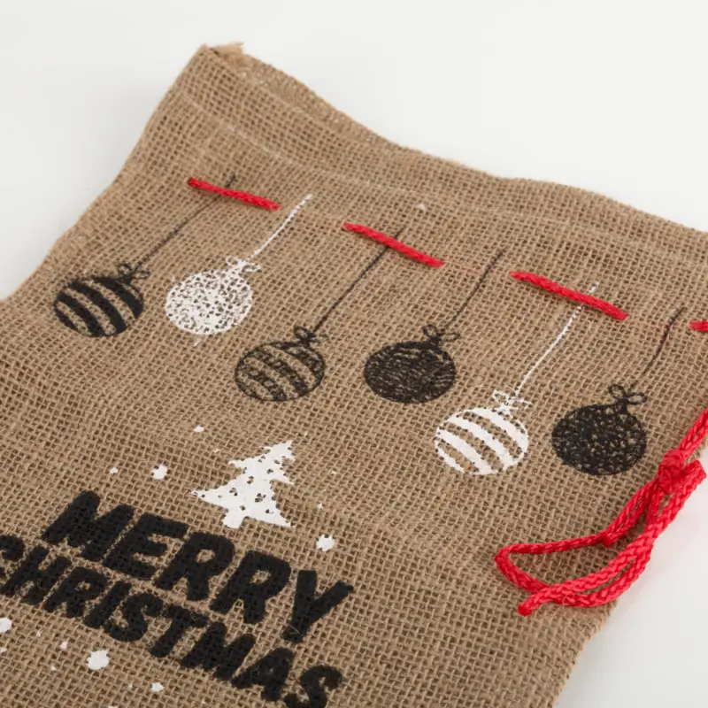 Geschenksäckchen Merry Christmas aus Jute 45x30cm Letzte Chance