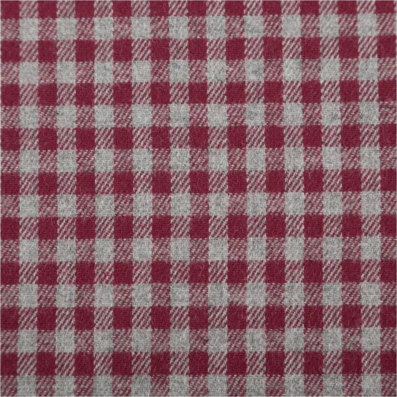 Markenprodukt Flanell Stoff aus Baumwolle garngefärbt Mini-Karo rot 1,44m Breite