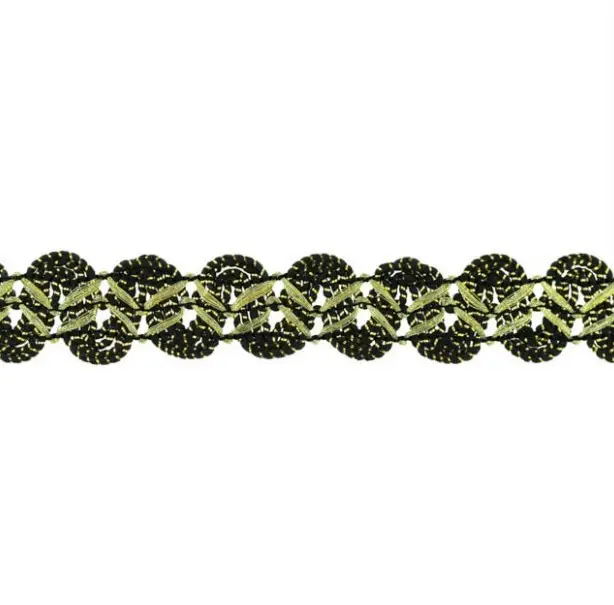 Neu Goldborte Goldband Wellen Schwarz Gold Design I