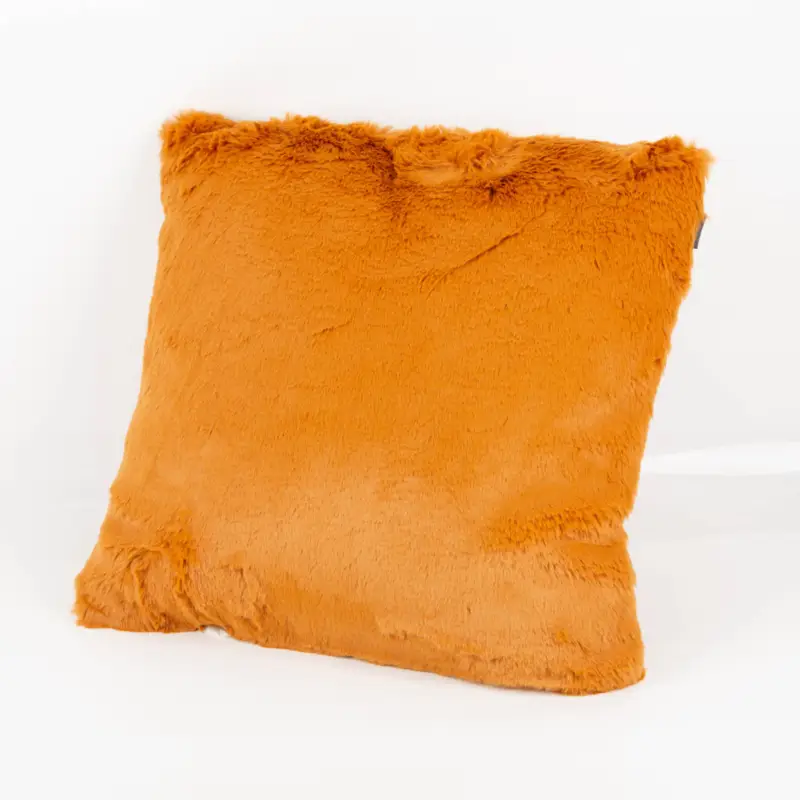 Deko Kuschelkissen Plüsch einfarbig honig 45x45cm Neu