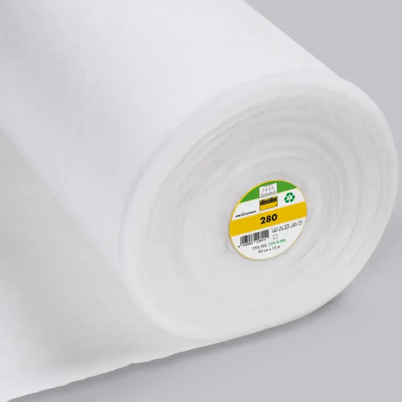 Neuheit Vlieseline luftiges Volumenvlies, 90 cm breit, für alle Stoffarten, weiß (280)