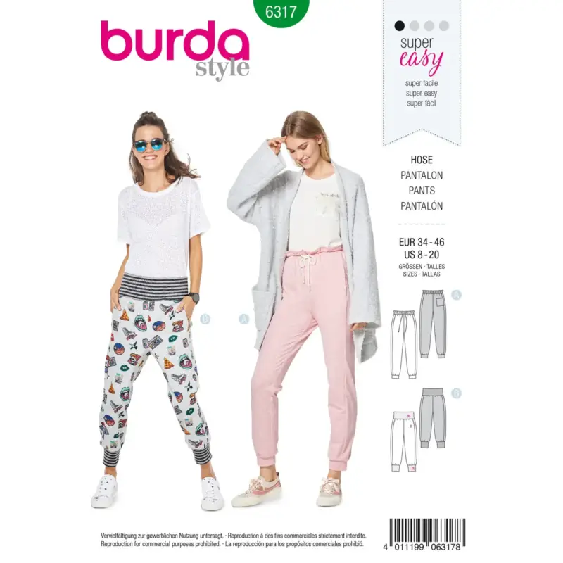 Burda Schnittmuster 6317: Hose, Gr. 34-46 Neue Kollektion