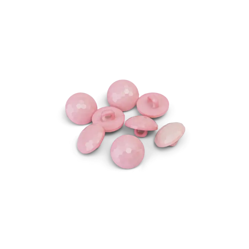 Geprüft Ösenknopf Facettenschl., 15mm Pink, 8St.