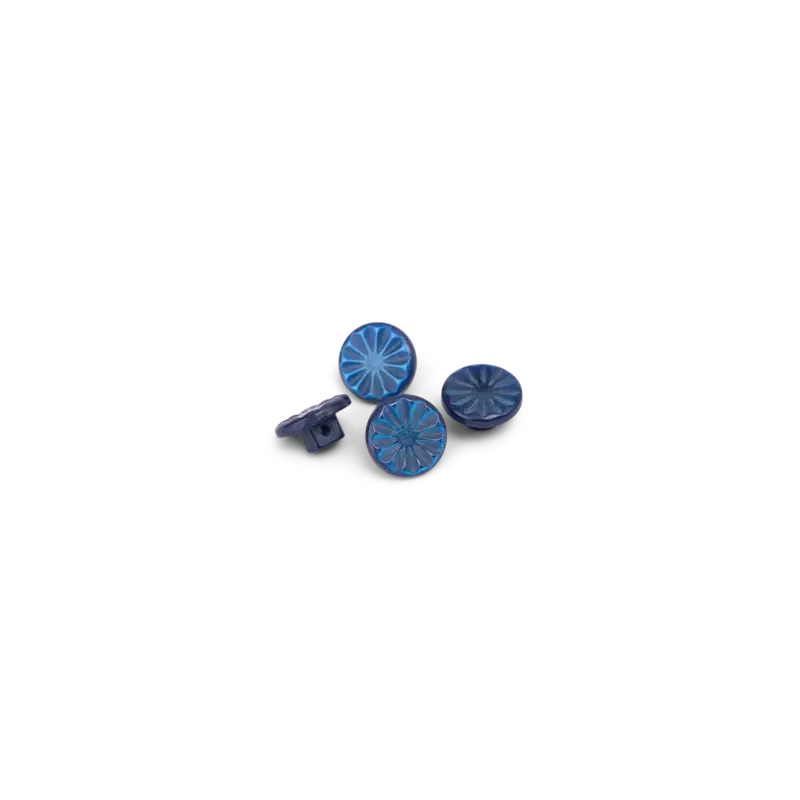 Preisknaller Ösenknopf Blume, 12mm Marine, 4 St.