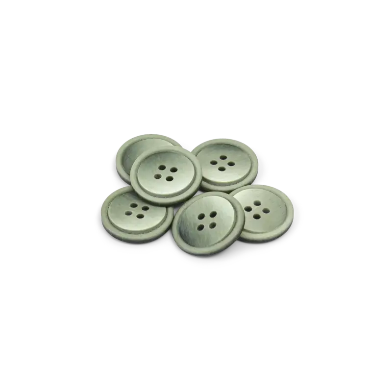Knopf, 4-Loch mit Rand, 20mm Army, 6St. Wochenendangebot