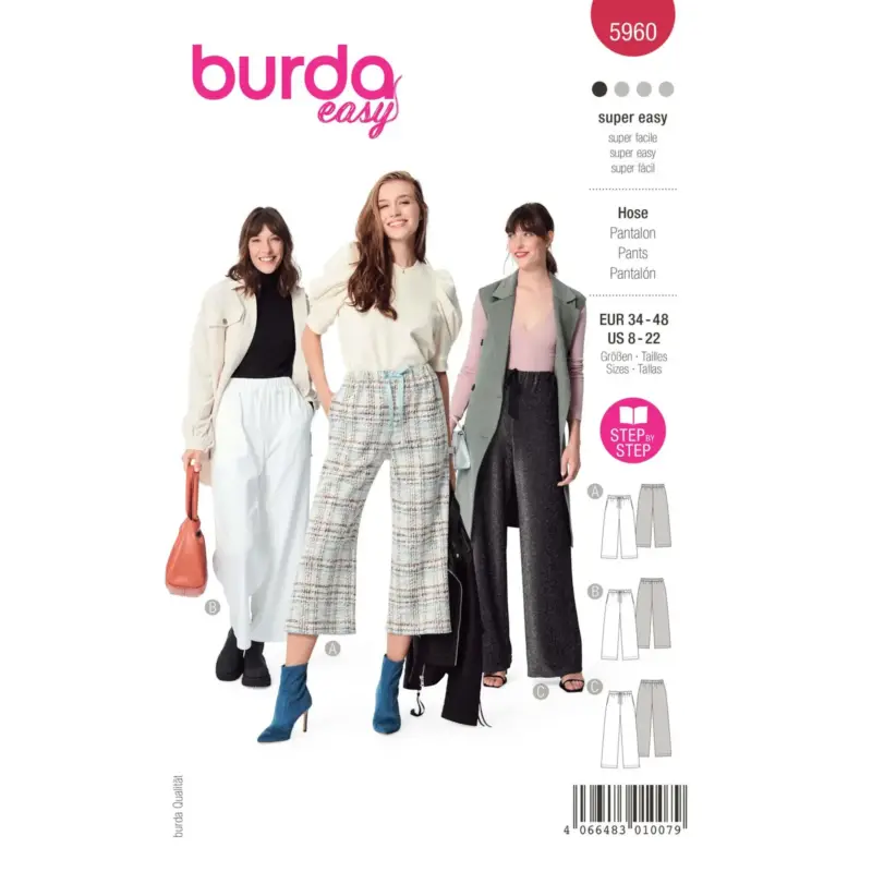 Sichere Zahlung Burda Schnittmuster 5960: Hose, Gr. 34-48