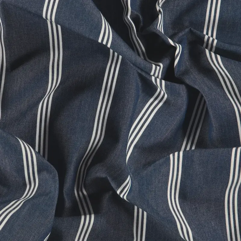 Outdoor-Stoffe marineblau mit weißen Streifen, wasserabweisend Sale