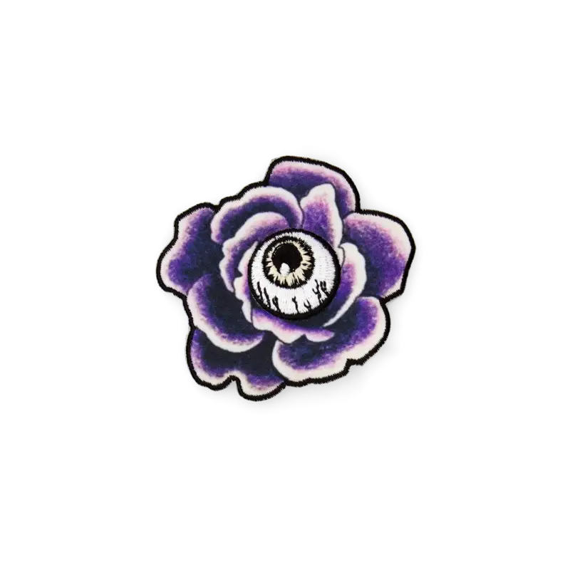 Patch flower w/eye 63x55mm black/violet Neu Im Sortiment