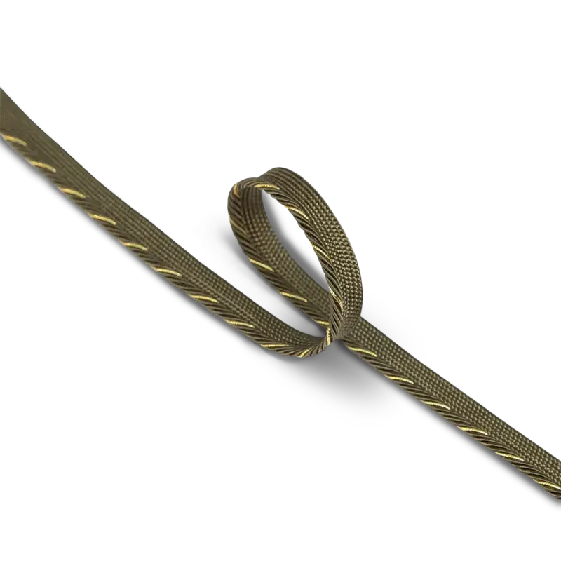 Biesenband 3mm Army/Gold Lurex, 3m Top-Preis