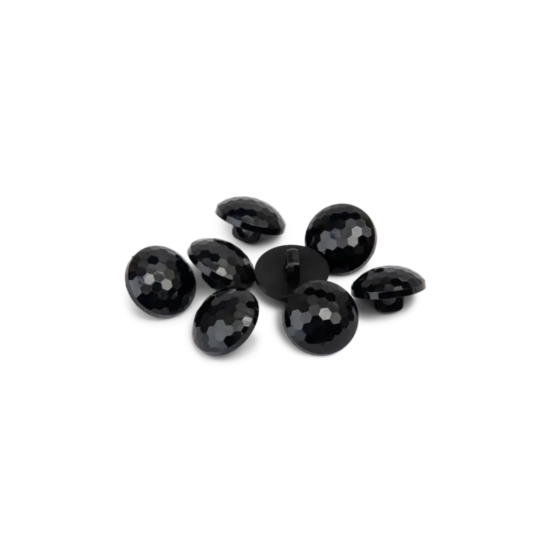 Garantierte Lieferung Ösenknopf Facette, 15mm Schwarz, 8 St.