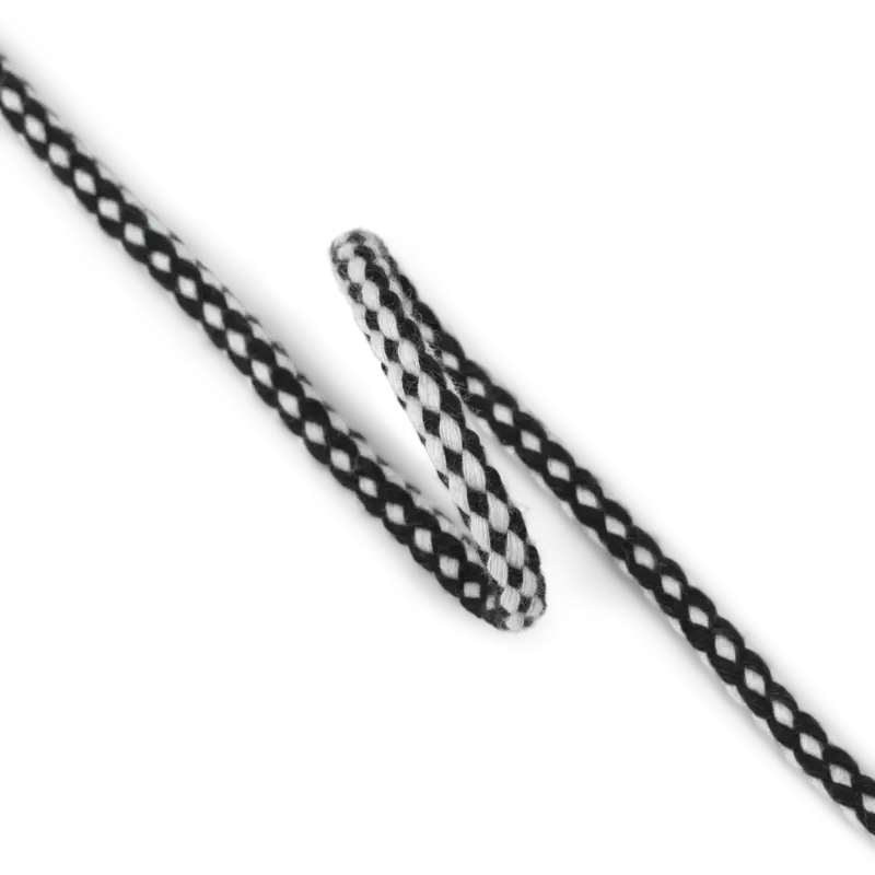 Anorakkordel 4,5mm Schwarz/Weiß, 5m Sonderaktion
