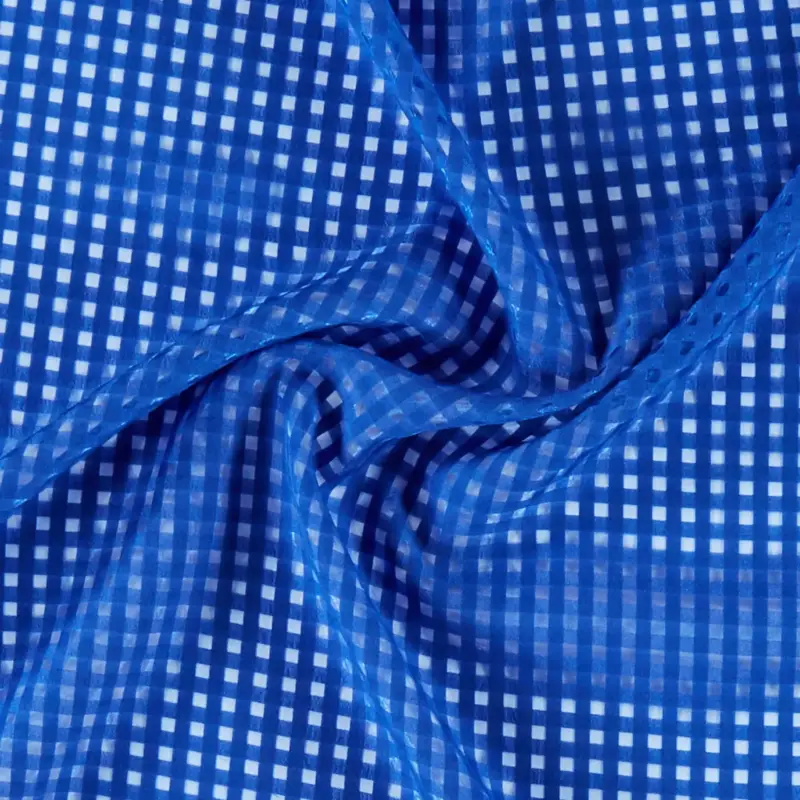 Preisknaller Organza klar blau kariert