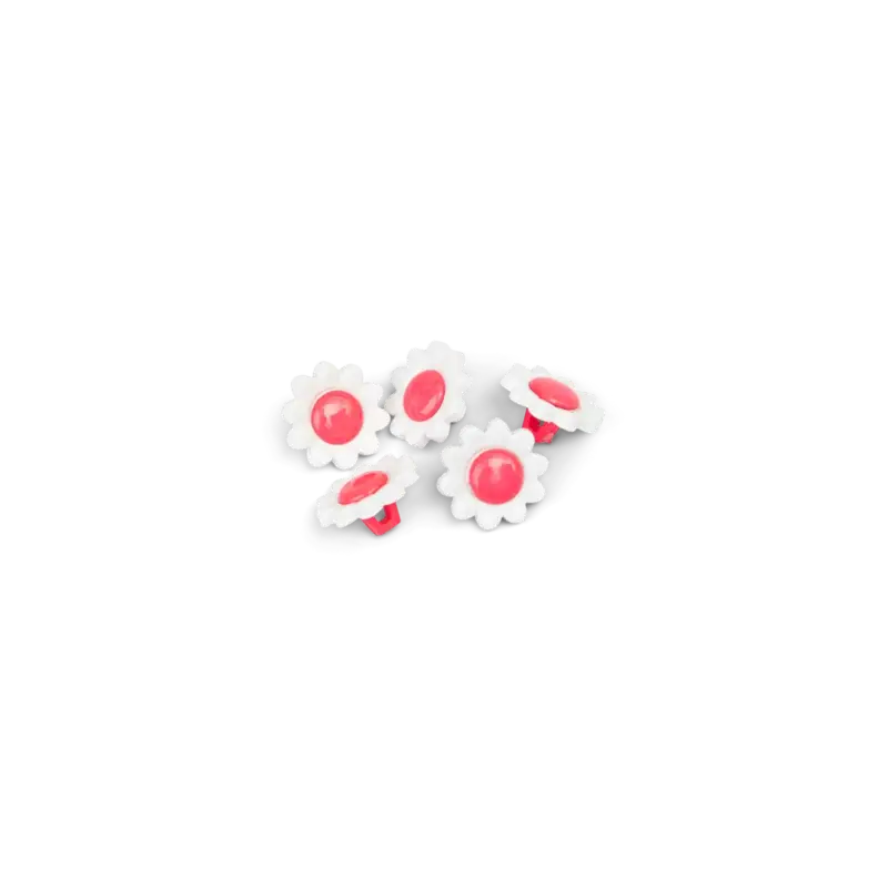 Ösenknopf Blume, 14mm Pink, 5 St. Highlight