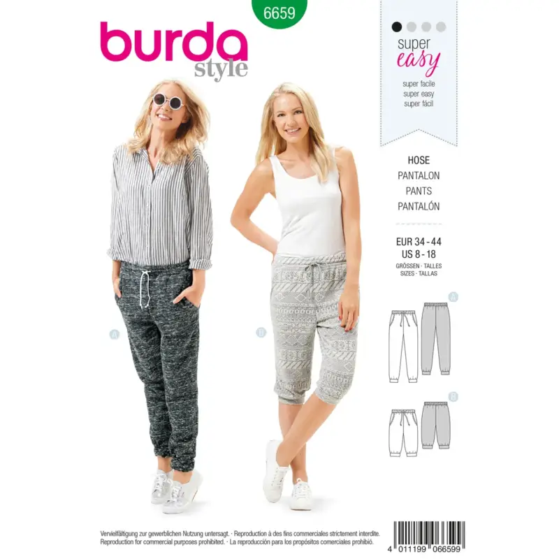 Neue Ware Burda Schnittmuster 6659: Hose, Gr. 34-44