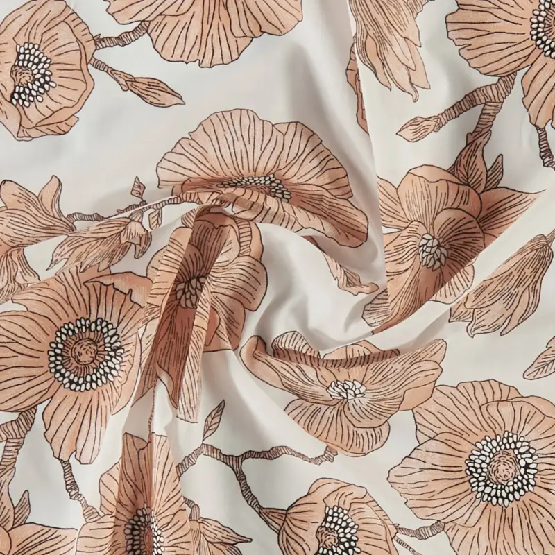 Voile weiß mit großen Blumen Sale