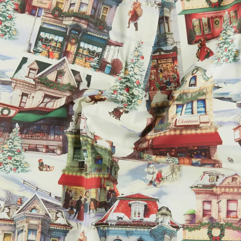 Baumwoll-Halbpanama Weihnachtsdorf Jetzt Bestellen