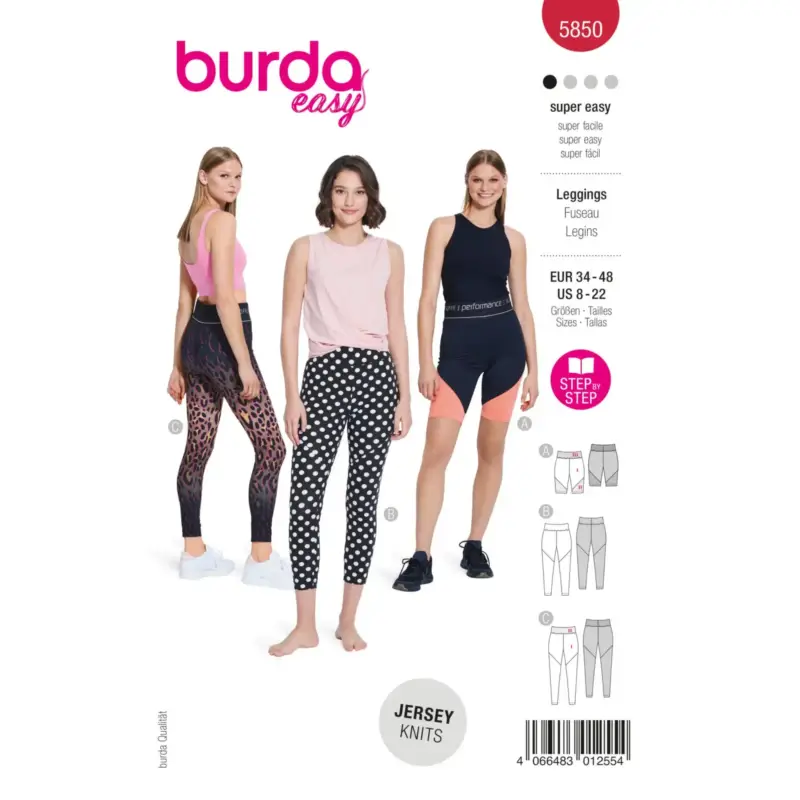 Burda Schnittmuster 5850: Leggings, Gr. 34-48 Preis Gesenkt