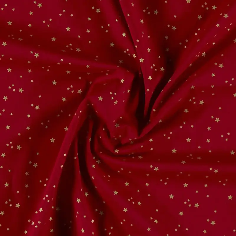 Expressversand Baumwolle rot mit goldenen Sternen