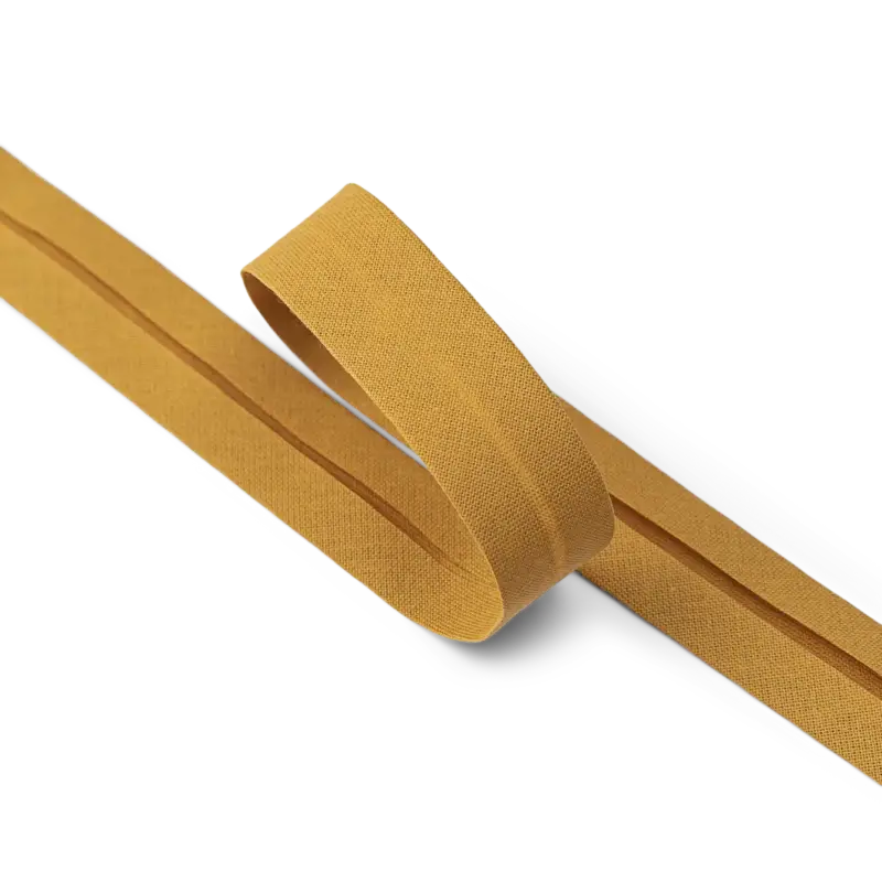 Preisknaller Baumwoll-Schrägband 13mm Curry, 25 m