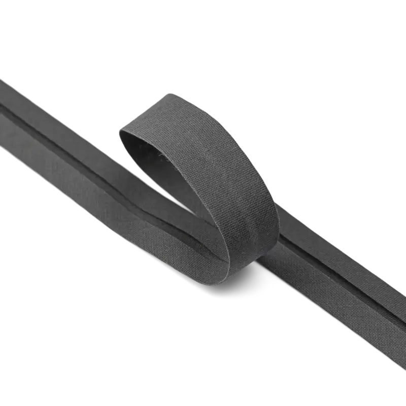 Online Kaufen Baumwollschrägband 18mm Dunkelgrau 25m