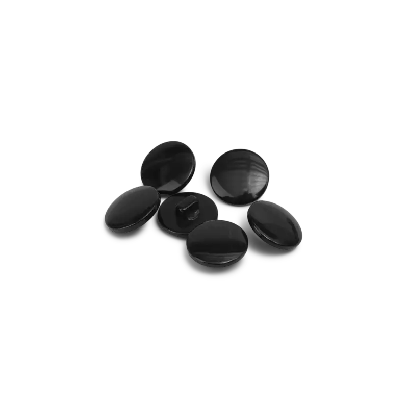 Meistverkauft Ösenknopf glänzend, 15mm Schwarz, 6 St.