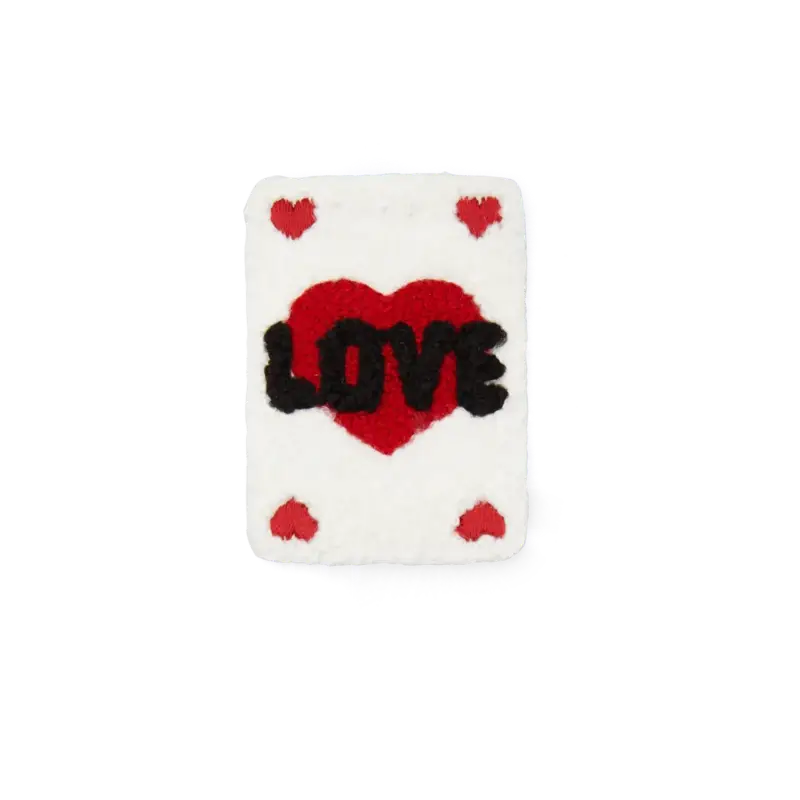 Patch playing card 48x69mm white/red Letzte Chance