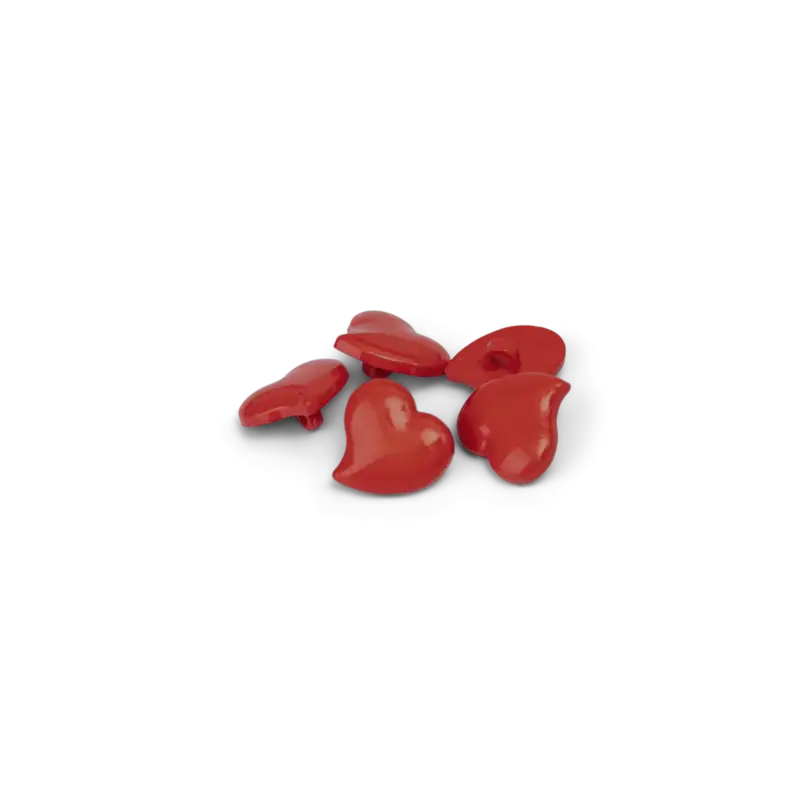 Ösenknopf Herz, 18mm Rot, 5 St. Expressversand