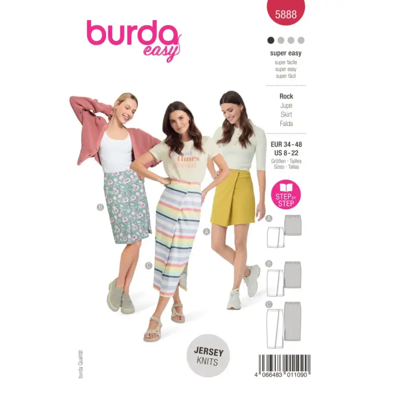 Burda Schnittmuster 5888: Rock, Gr. 34-48 Abverkauf